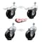 Service Caster 4 Inch Soft Rubber Wheel Swivel 1/2 Inch Stem Caster Total Lock Brake SCC, 2PK SCC-TSTTL20S414-SRS-121315-2-S-2 - alternate 1
